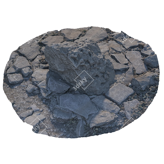 Landscaping Stone Set 83 3D model image 4