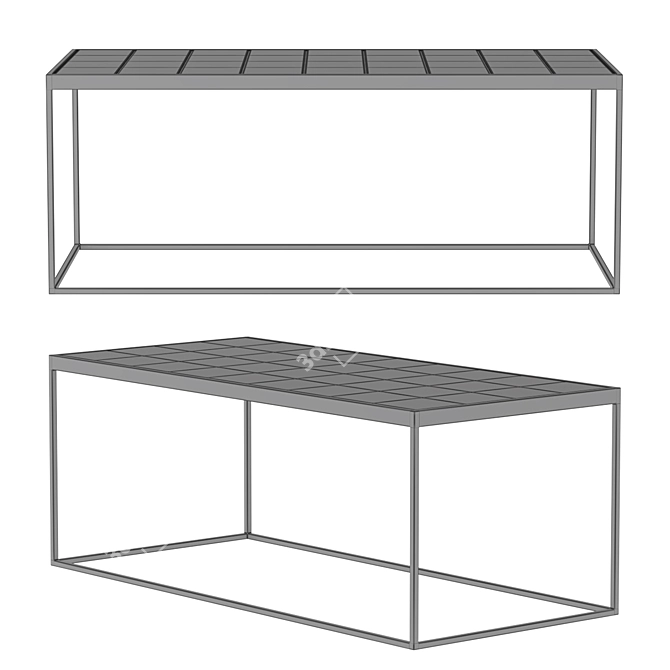 Sleek Black Glazed Coffee Table 3D model image 3