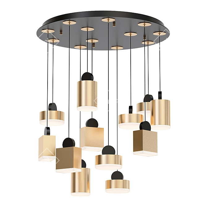 Elegant Nob Multi-Light Pendant 3D model image 1