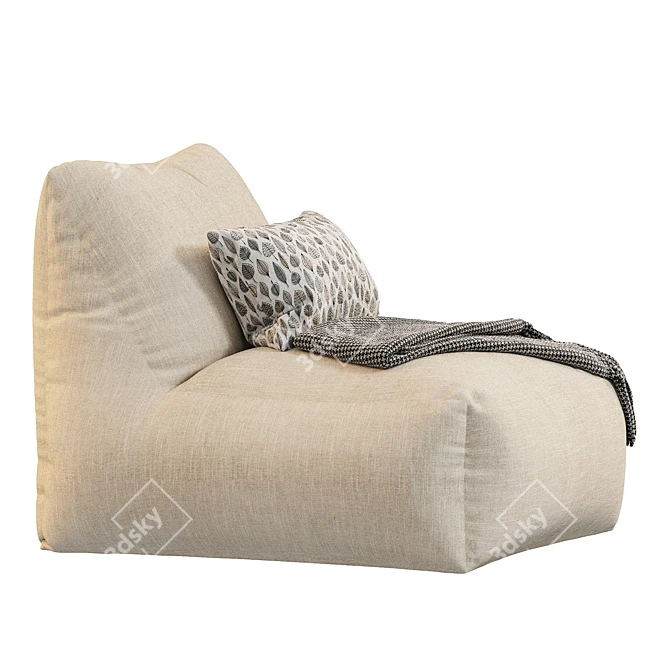 Water-Resistant Fabric Bean Bag Chair 3D model image 3