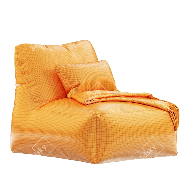 Water-Resistant Fabric Bean Bag Chair 3D model image 5