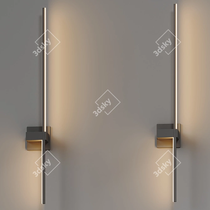 Modern Square LED Wall Sconce 3D model image 3