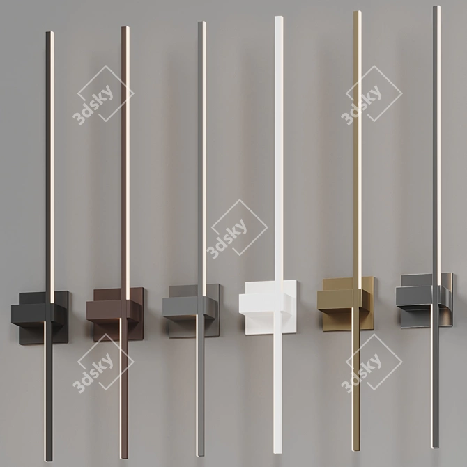 Modern Square LED Wall Sconce 3D model image 5