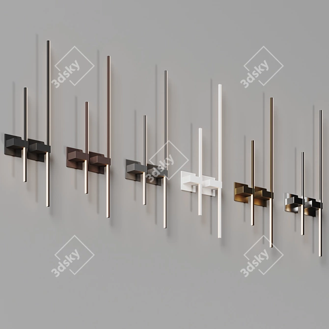 Modern Square LED Wall Sconce 3D model image 6