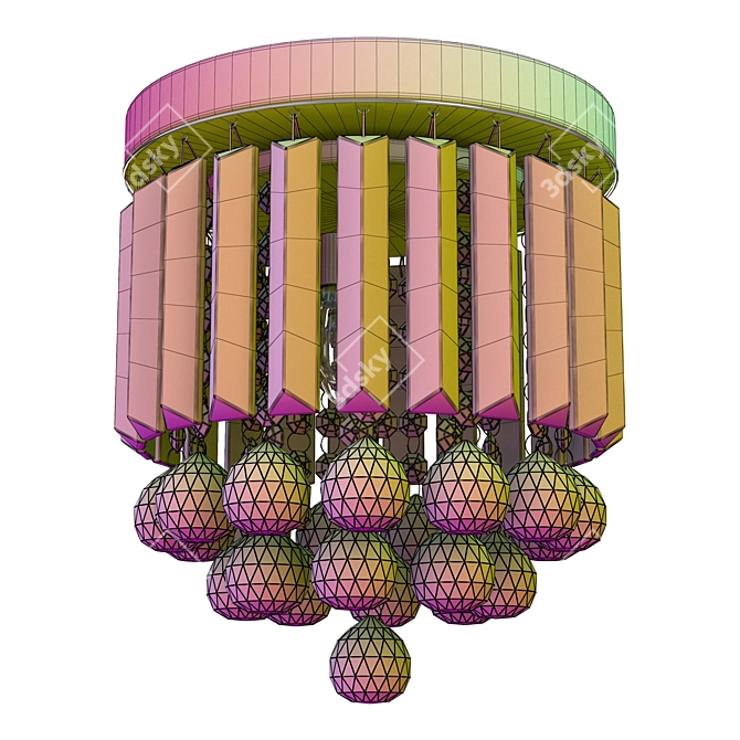 Modern Crystal Mini Chandelier 3D model image 6