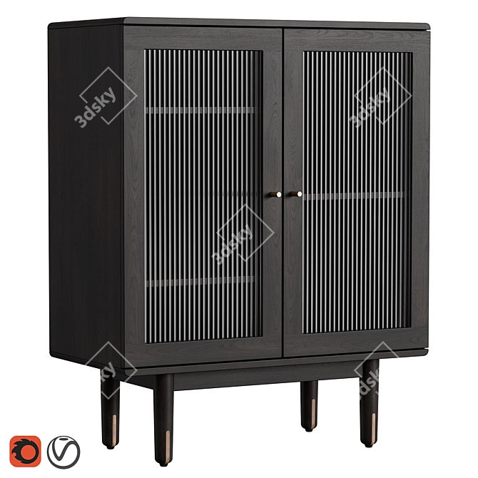 Naomi Showcase Cabinet by Dantone Home 3D model image 1