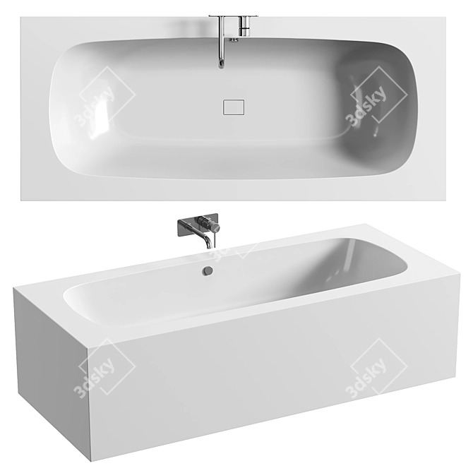 Luxurious HIMACS Bathtub: CBT-170-70 3D model image 1