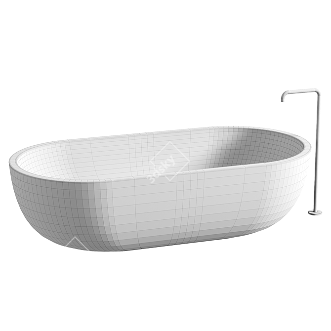 Stylish Oval Icelandic Bathtub 3D model image 2