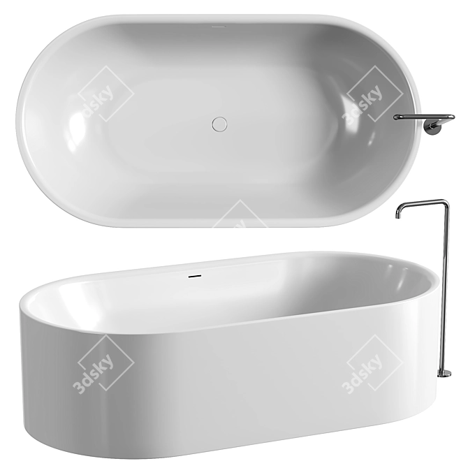 Elegance in Cristalplant: Sabbia Bathtub 3D model image 1