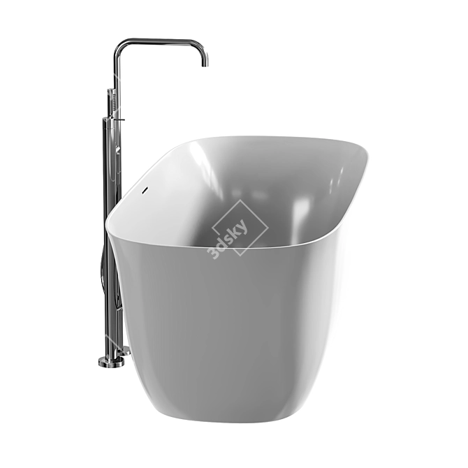 Elegant Oval Levi Freestanding Bathtub 3D model image 2
