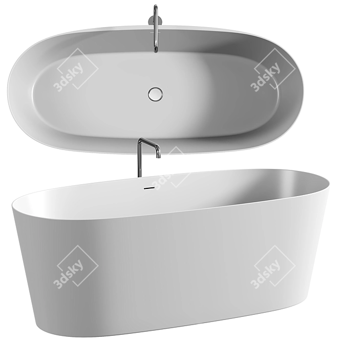 Acquabella VARS Freestanding Oval Bathtub 3D model image 1