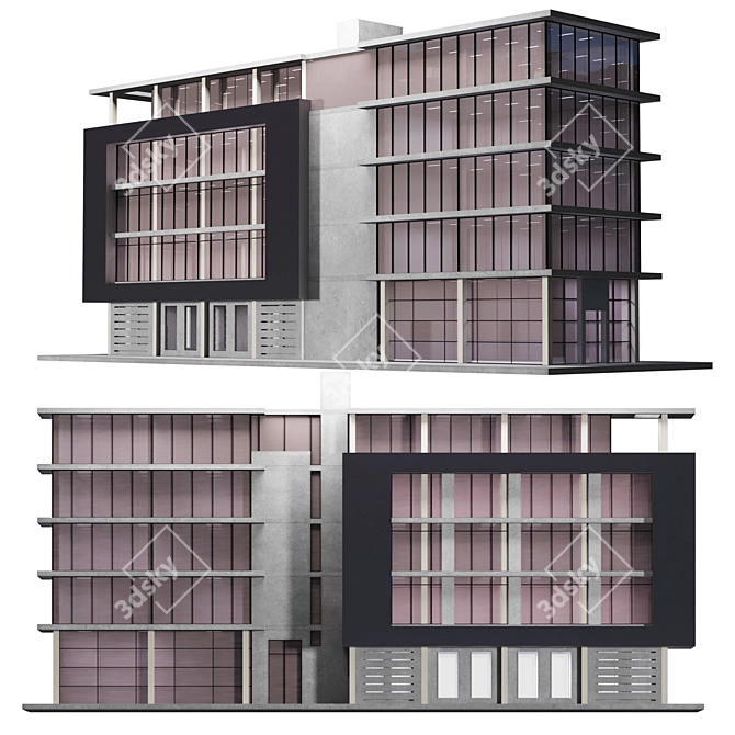 Urban Style 3D Mixed-Use Building 3D model image 5