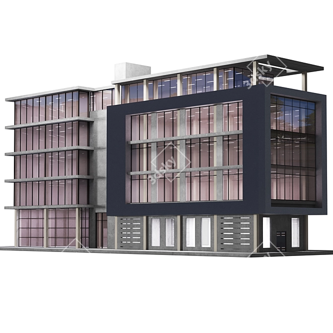 Urban Style 3D Mixed-Use Building 3D model image 7