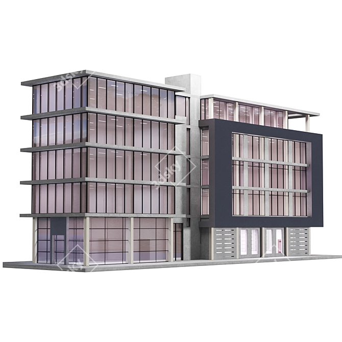 Urban Style 3D Mixed-Use Building 3D model image 8