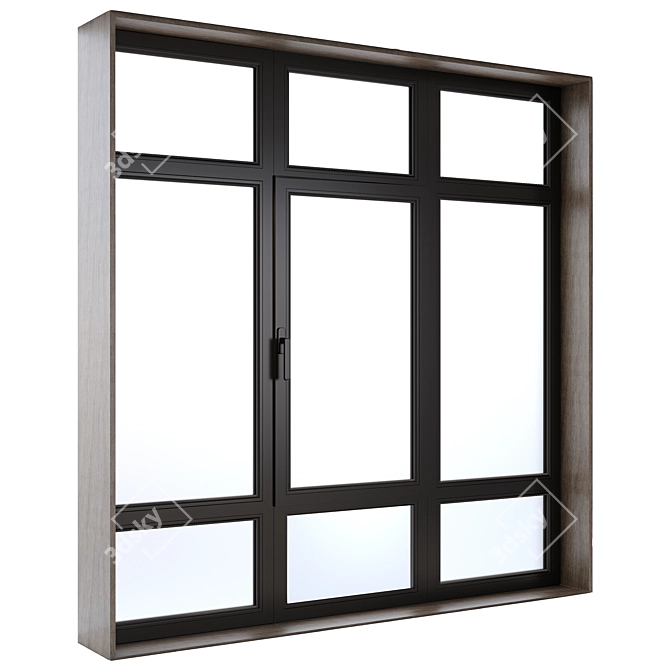 Modern glass balcony window 3D model image 2