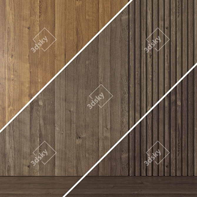 Seamless Oak Textures Set 3D model image 4
