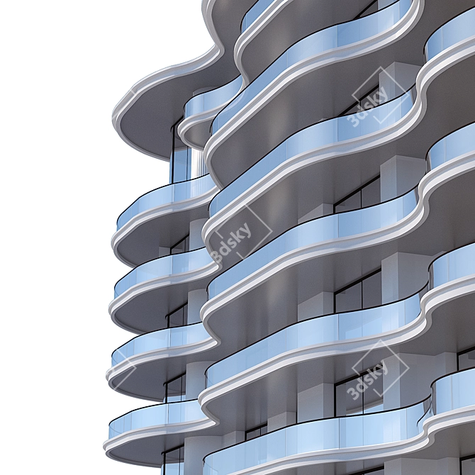 Urban Hotel Building Model 3D model image 8