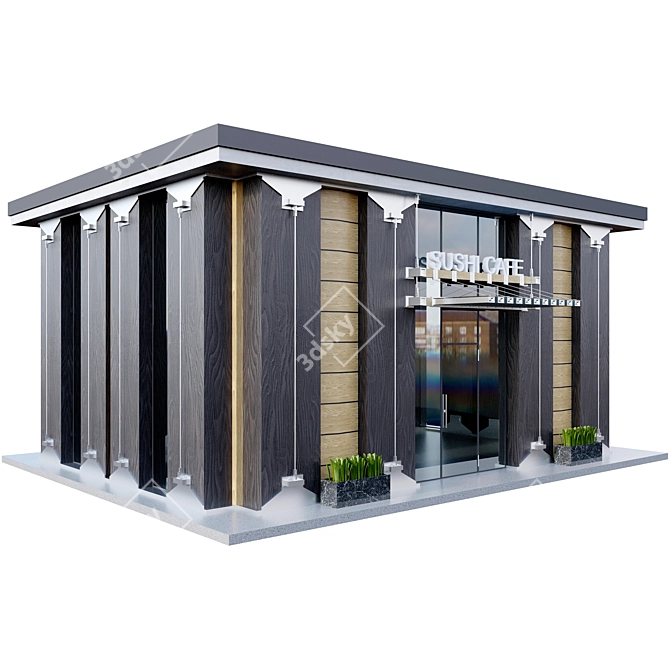 Modern Style Sushi Cafe 3D model image 3