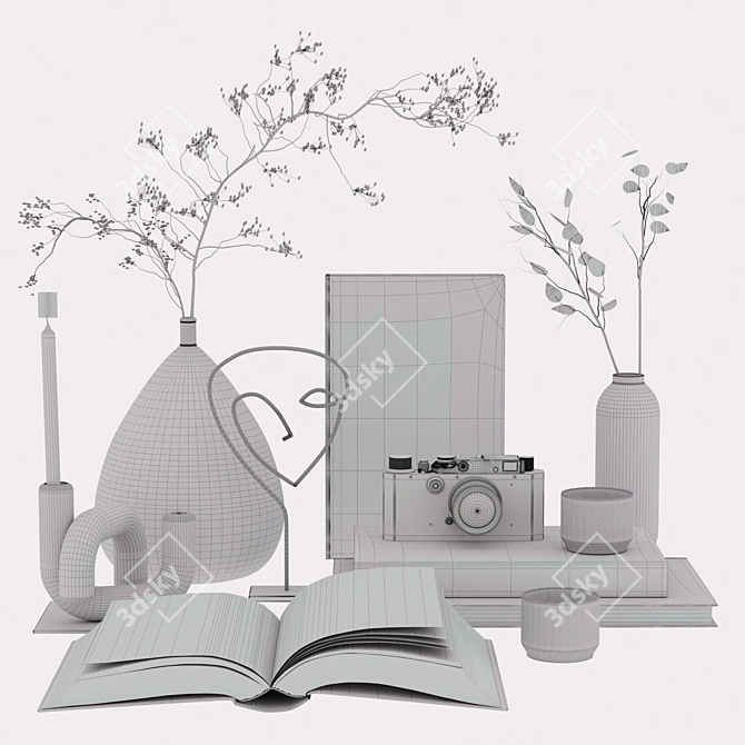 Elegant Decorative 3D Model Set 3D model image 1