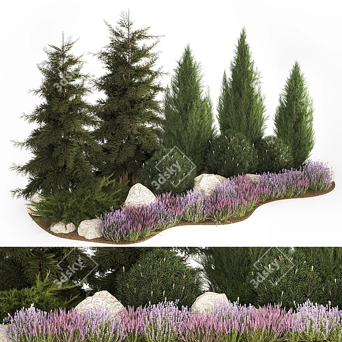 Alpine Rockery Plant Collection 3D model image 5