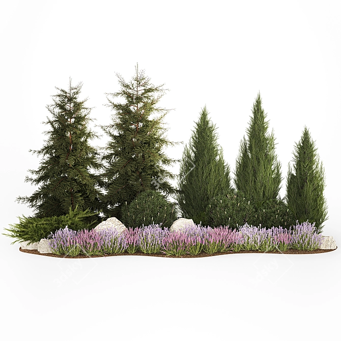 Alpine Rockery Plant Collection 3D model image 7