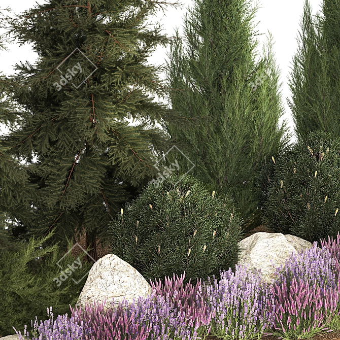 Alpine Rockery Plant Collection 3D model image 2