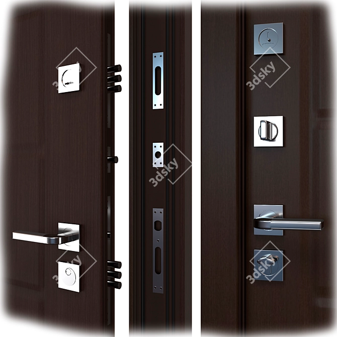 Modern Secure Entry Door Z-21 3D model image 2