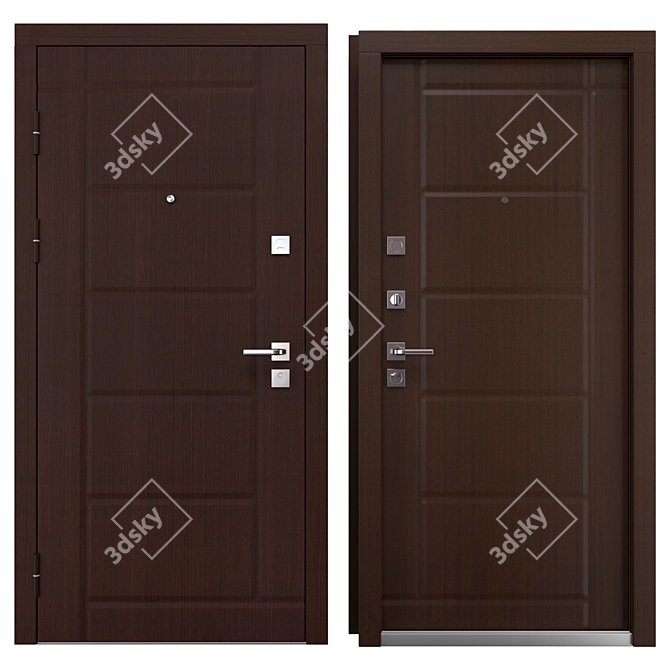 Modern Secure Entry Door Z-21 3D model image 3