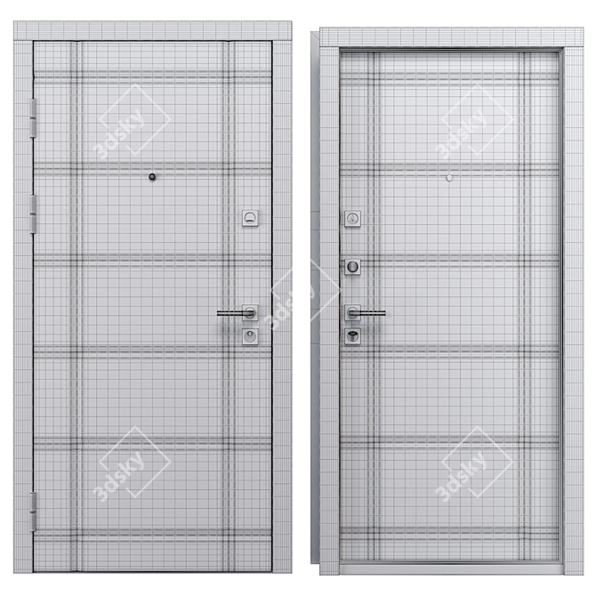 Modern Secure Entry Door Z-21 3D model image 4