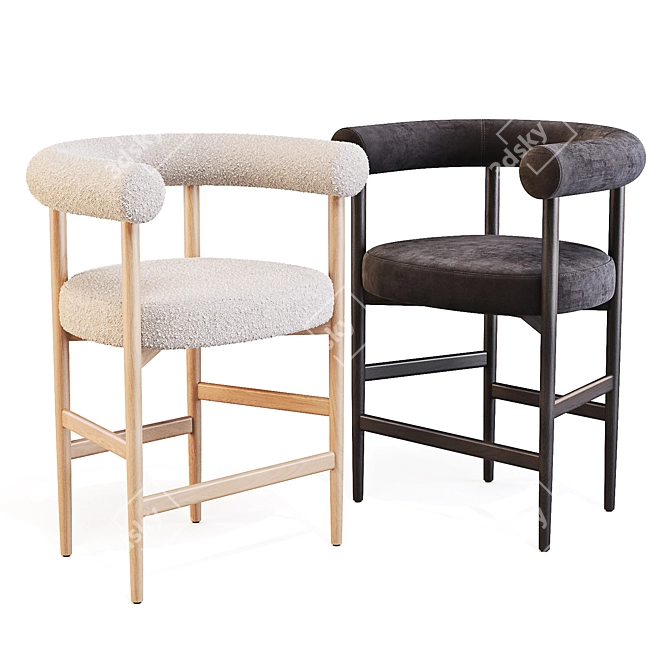 Mazz Counter Stool in Boucle 3D model image 1