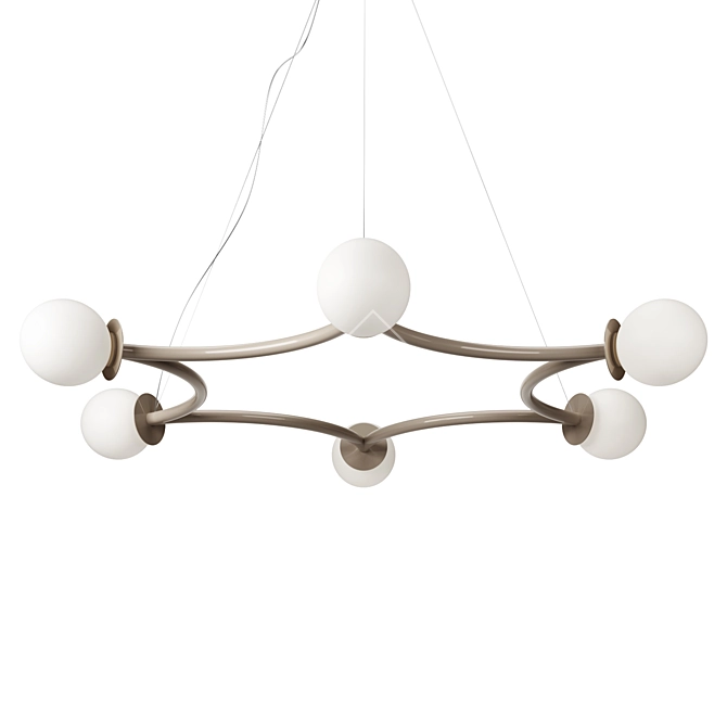 Elegant LED Metal Pendant Lamp 3D model image 1