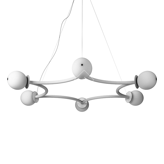 Elegant LED Metal Pendant Lamp 3D model image 2