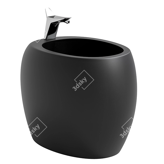 RAK Cloud Matte Black Bidet 3D model image 1