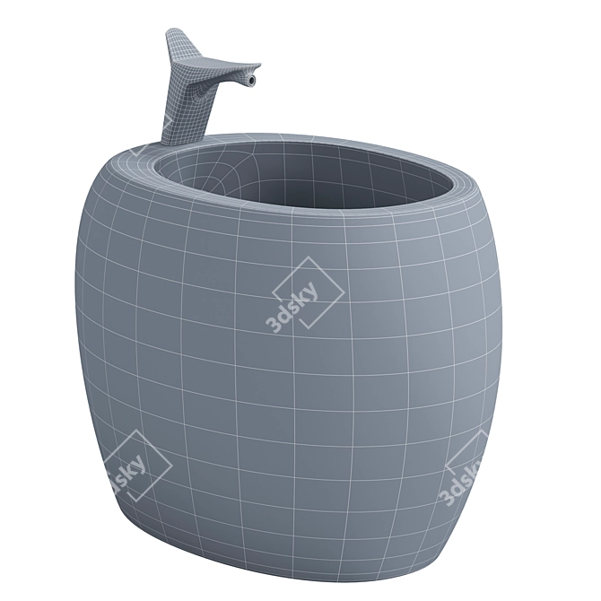 RAK Cloud Matte Black Bidet 3D model image 2
