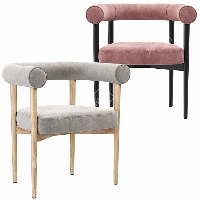 Mazz Velvet Dining Chair Collection 3D model image 5