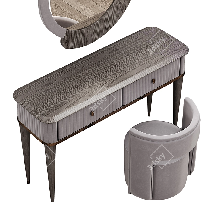 Elegant Crystal Dressing Table 3D model image 6