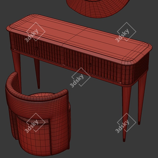Elegant Crystal Dressing Table 3D model image 7