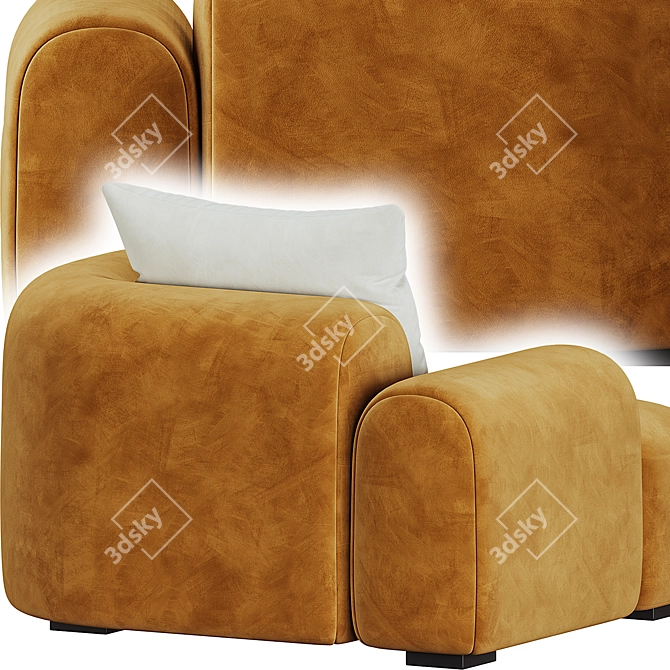 Elegant Jaden Armchair: Contemporary Chic 3D model image 3