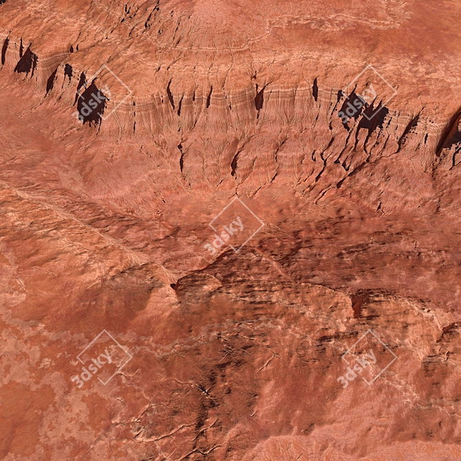 Canyon Terrain 8K Topology FBX 3D model image 3