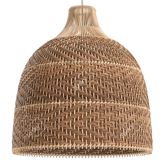 Handcrafted Rattan Pendant Light 3D model image 3