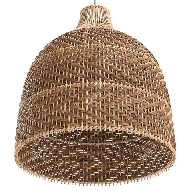Handcrafted Rattan Pendant Light 3D model image 5