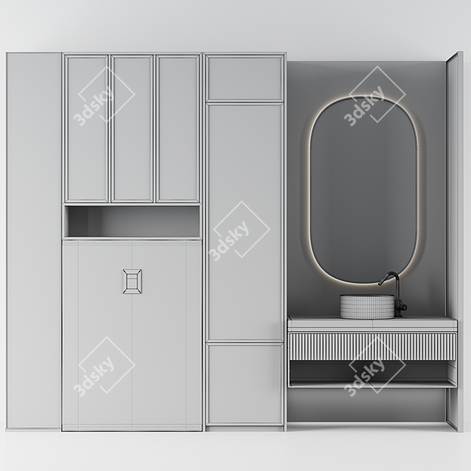 Adjustable Bathroom Vanity Set 3D model image 5
