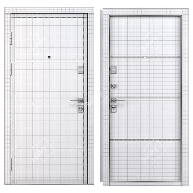 Accord Metal Entrance Door Set 3D model image 4
