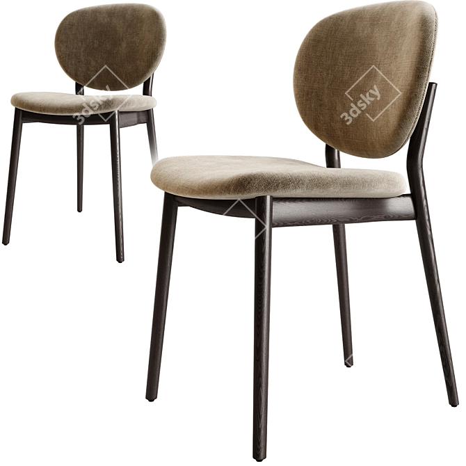 Modern Ines Upholstered Chair 3D 3D model image 2