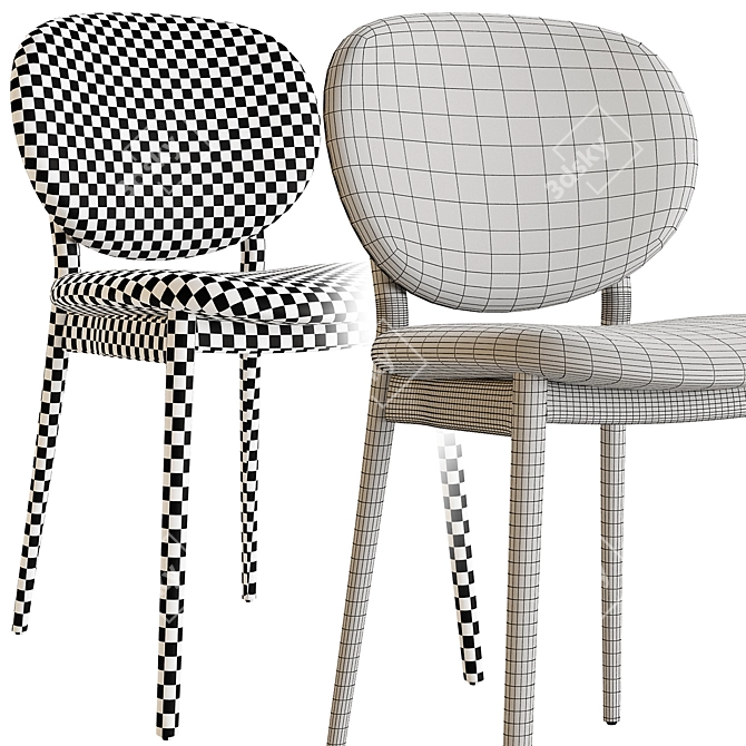 Modern Ines Upholstered Chair 3D 3D model image 3