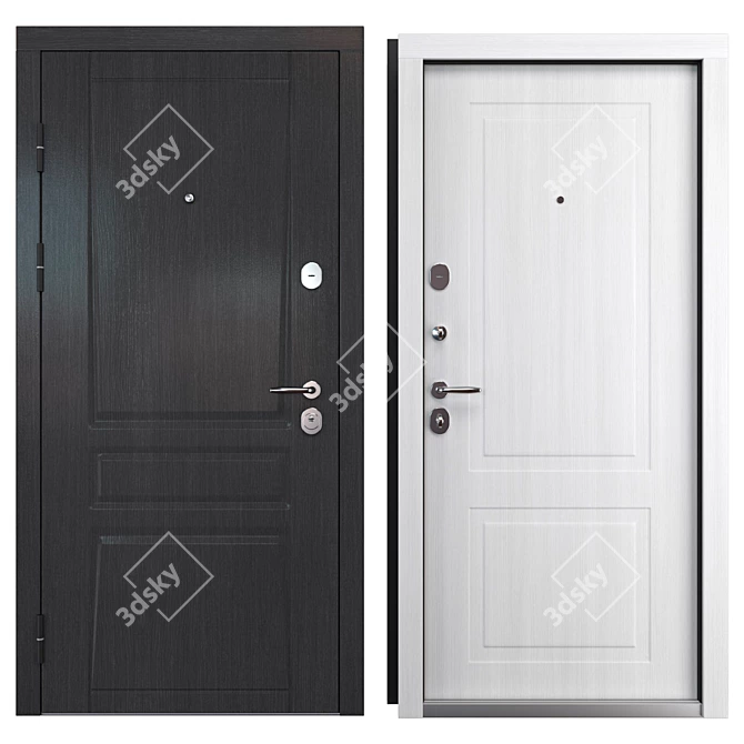 Trino (QDoors) Metal Entry Door 3D model image 3