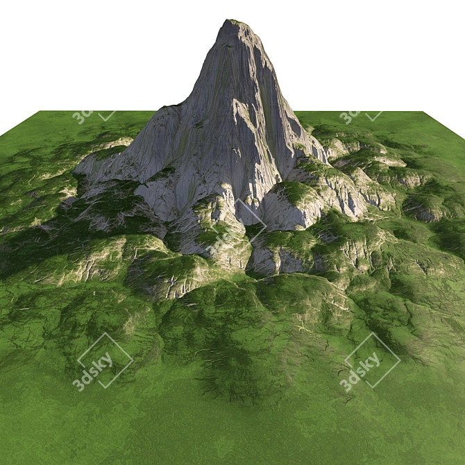 Realistic Mountain Rocky Peak Model 3D model image 2