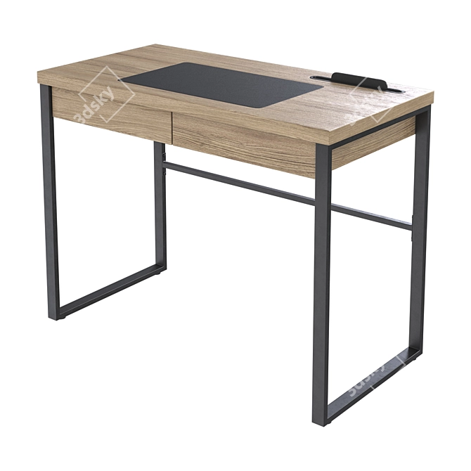 iModern Dylan Writing Desk, Wood/Black 3D model image 1