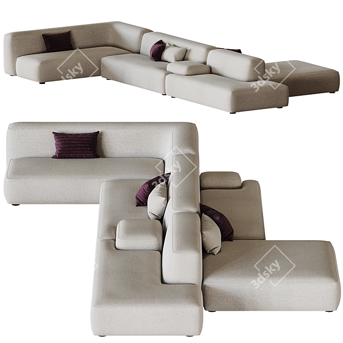 Modular Lema Cloud Sofa 3D model image 2