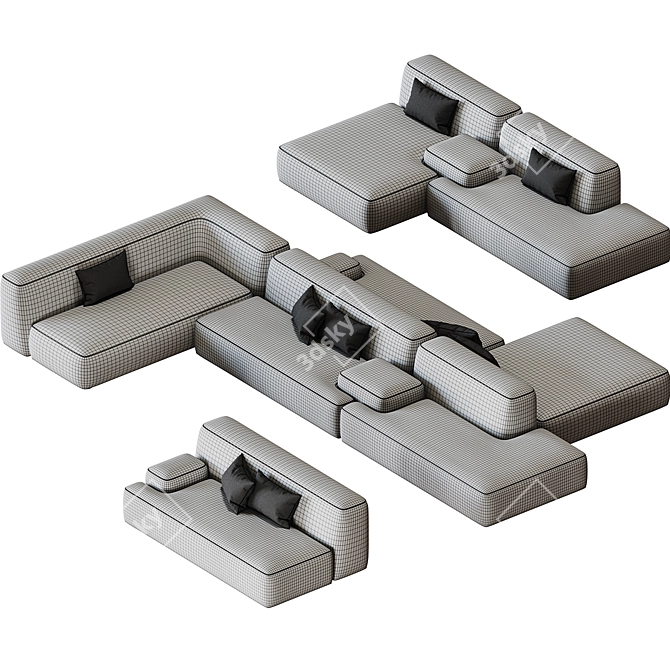 Modular Lema Cloud Sofa 3D model image 5